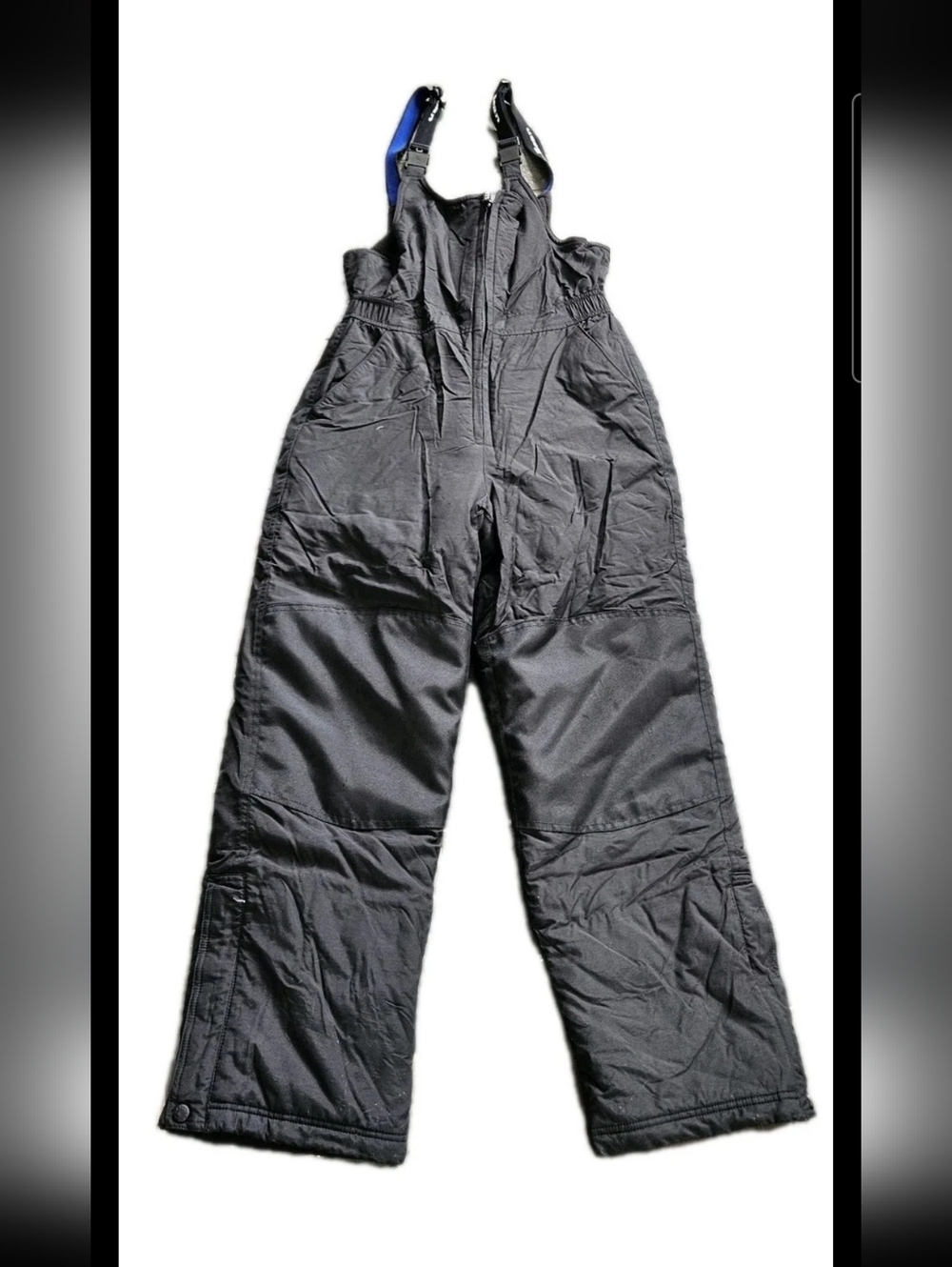 LL Bean Vortex Ski Snow Bibs Overall Pants Waterproof Boys 16 Fleece Lined Black